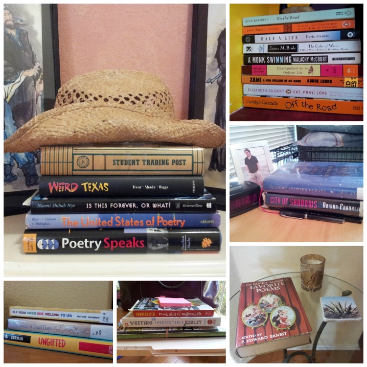 Stacks of books around my house