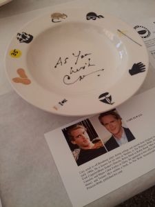 Bowl signed by Cary Elwes in the silent auction