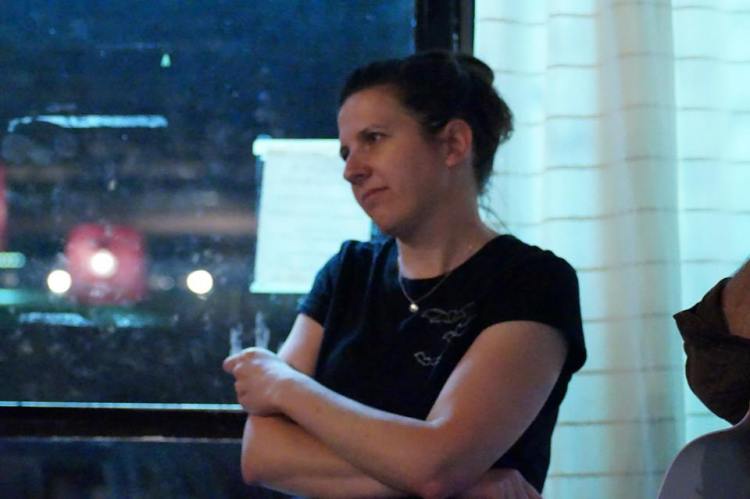 Me at the Midnight-to-Dawn Poetry Reading before I needed toothpicks to hold my eyelids open. This photo was taken by fellow poet Rie Sheridan Rose - www.riewriter.com