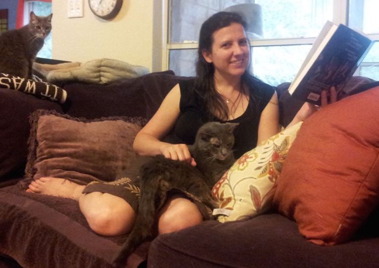 Note cat #2 in the background waiting for more treats.