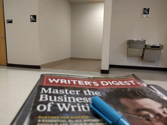 Sometimes subbing looks like this... during STAAR testing, I spent four hours monitoring the boys' bathroom (one boy at a time, no talking in line). I was able to read an entire issue of Writer's Digest during my shift. It was awesome.